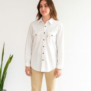 Levi's White Western Snap Button Up Shirt